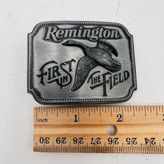 Remington First in the Field Belt Buckle Canada Goose 1980 Sid Bell Made In USA