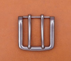 Men Heavy Double Tongue Pin Prong DIY Belt Buckle Fits 39MM Belt Straps Silver