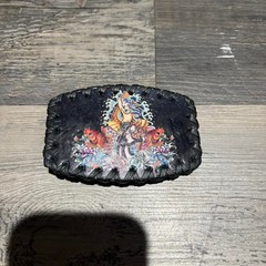 American trad tattoo style vintage Faux Leather y2k Men&rsquo;s Black Belt buckle