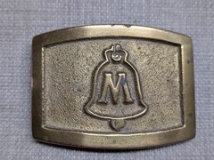 vintage 1970s belt buckle MICHIGAN BELL solid brass TELEPHONE western lineman