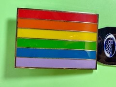Rainbow Pride Flag LGBTQ Movement Enameled 2005 Belt Buckle by Silver Moon