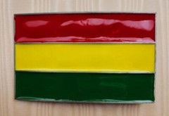 BOLIVIA SOUTH AMERICA ANDES PATRIOTIC NATIONAL FLAG BELT BUCKLE
