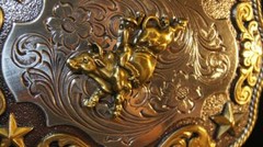 Nocona Belt Buckle BULL RIDER Gold & Silver Tone M & F Western cowboy 3798702