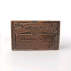 Vintage Budweiser Belt Buckle- Copper Tone Anheuser Bush Trendy Hipster -A15