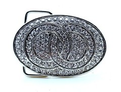 Fashion Men Women western classic Belt Buckle Silver Metal crystal rhinestones 8