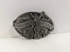 1984 Country Music Metal Belt Buckle ~ E-28 ~ Siskiyou Co Inc Williams Oregon
