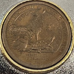 2015 Commemorative Mint Sacagawea Native American Dollar Coin Belt Buckle Oval