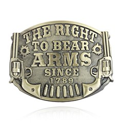 Vintage Western Cowboy Belt Buckle 2nd Amendment Patriotic Smooth Plate Buckles