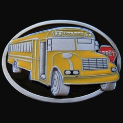 School Bus Autobus Ecole Driver Ecolier Belt Buckle Buckles Boucle Ceintures