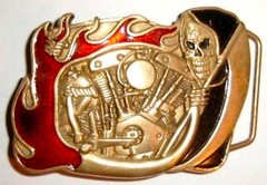 Grim Reaper Flames Grim Reaper Belt Buckle Biker Skull Bike Flames Buckle