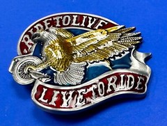Live To Ride, Ride To Live Bikers Way Of Life Motorcycle Eagle New Belt Buckle