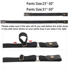 WERFORU 2 Pack No Buckle Stretch Belt For Pants Size 23&Prime;-30&Prime;, B-black-2