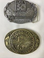Mixed Lot of 6 pcs Belt Buckles South Dakota, Nebraska, Iowa, Kansas Etc.