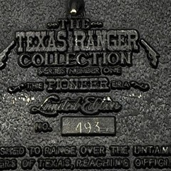 The Texas Ranger Collection John Coffee Hays Solid Brass Belt Buckle Ltd Ed 493