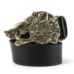Belt buckle Wild boar head, Handmade hunter trophy wild boar