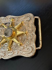 Vintage Collectible Spurs Two Tone Metal Spinning Belt Buckle