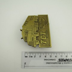 TRUCK DRIVER BELT BUCKLE TRI-LINE Freight Systems Calgary Alberta Brass Belt