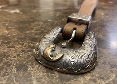 Vogt /Orvis James Reid Style .925 Sterling Silver 14k Gold Belt Buckle set ✅