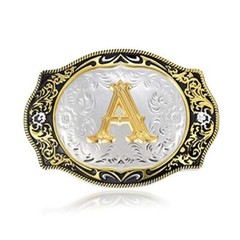 West-Cowboy Belt Buckle Initial Letters A to Z Cowboy Belt Buckles Unisex USA
