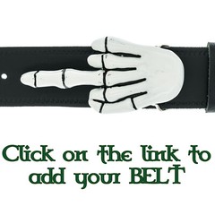 Middle Finger Skeleton Belt Buckle Gothic Metal Biker Rock n Roll Rocker Punk