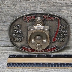 Jesus Beverage Co Belt Buckle Mens Silver Western Bottle Opener Logo Novelty
