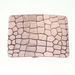 Croco Look Antique Copper Belt Buckle – Modern Minimal Design with Reptile Look