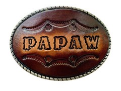 Large Custom Tooled Leather Belt Buckle, MADE to ORDER, Names or Initials