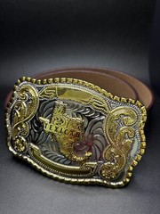 Texican Western Belt Buckle 5.5” x 4” Durable Alloy – Fits Standard 2” Belts.