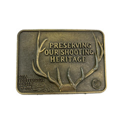 Vintage NRA Whittington Center Shooting Heritage Stag Metal Belt Buckle