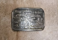 Vintage Men&rsquo;s Levi Strauss & Co Jeans Logo Belt Buckle Silver Metal