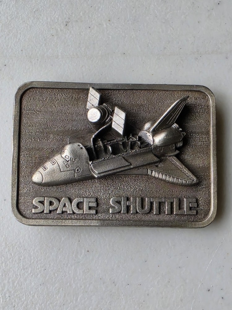 Vintage GEEKY Space Shuttle Belt Buckle The BUCKLE CONNECTION 1980 NASA