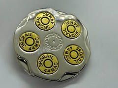 3RDRAIL Magnum 44 Revolver Gun Shell Bullet Moving Collectors Belt Buckle