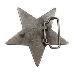 Men Women Belt Buckle Silver Metal Western Fashion Red Texas Lone Star TX Casual