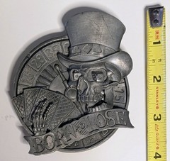 VTG Y2K FELON CLOTHING Belt Buckle 3D BORN TO LOSE Gambling Punk Biker Lucky 13