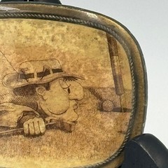 Vintage Golf Humor Scrimshaw Style Belt Buckle Golfer Putting Brass Tone Oval