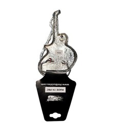 NWT Hot Buckles Guitar Belt Buckle Black Resin Silver Back Fender Rock Western