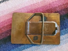 Vintage Belt Buckle Ampersand Brass Engraved Hawk Bird Design Kalamazoo, MI
