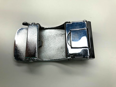 Unbranded Ratchet Buckle Mens Two Tone Black Silver 3.5&Prime;