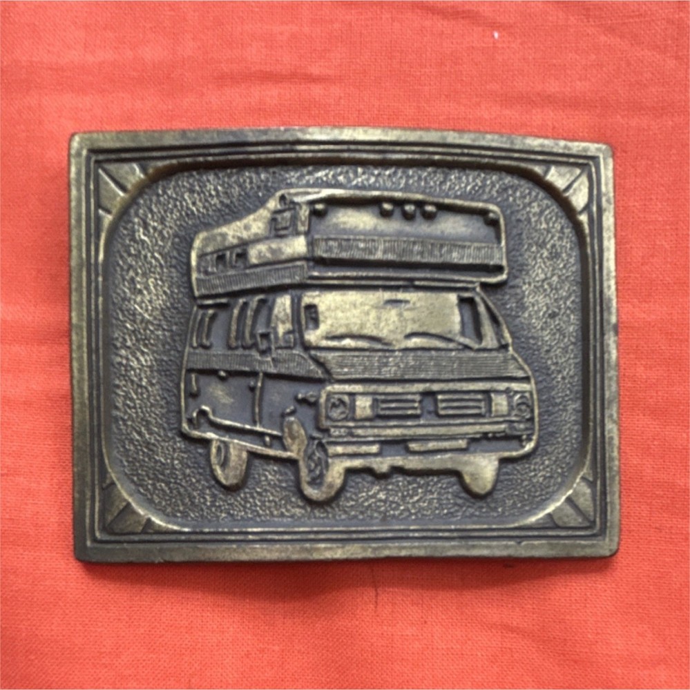 Vintage Camper Belt Buckle Bronze Tone Collectible