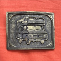 Vintage Camper Belt Buckle Bronze Tone Collectible