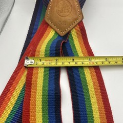 Vintage Jural Rainbow Suspenders S-10 Japan 70s 80s Pride Retro Workwear Tan