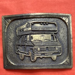 Vintage Camper Belt Buckle Bronze Tone Collectible