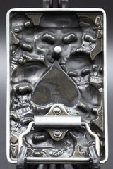Ace of Spades Skull Belt Buckle Playing Card Biker Gothic Poker Heavy Metal Silv