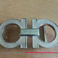 Salvatore Ferragamo Gold Tone Gancini Logo Men&rsquo;s Metal Belt Buckle 1.25in