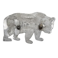 Vintage Pewter Grizzly Bear Belt Buckle Detailed Walking Wildlife Western Lodge