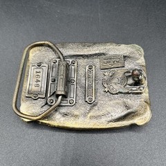 VTG. 1986 USA American Firefighter Belt Buckle « No Sleep Tonight » Brass, Enamel