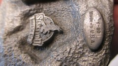 SISKIYOU Buckle Co 1988 Western Arrowhead Buffalo Pewter Belt Buckle Y80 USA