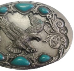 Arroyo Grande Belt Buckle Southwest Style Eagle Turquoise Colored As Is No clip