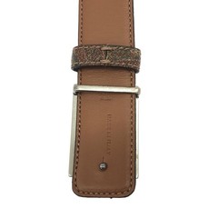 Etro E-Buckle Paisley Leather Belt Brown -length: 119 cm