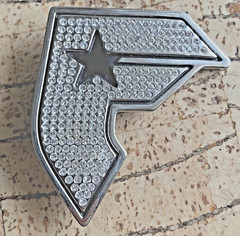 New Men Women Cosplay Famous Star and Straps Belt Buckle Initial F Silver Metal